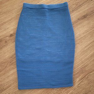 Bebe blue bandage midi skirt
